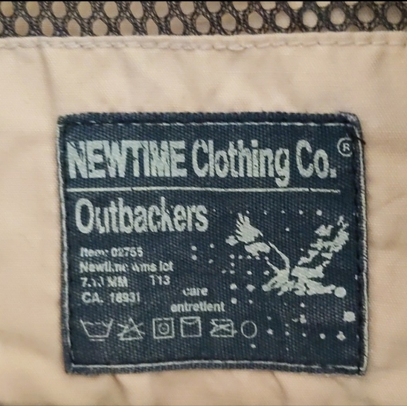 Newtime| Vintage 90s Rugged Outdoor Khaki Tan Zippered Vest Nylon Blend - Picture 6 of 10